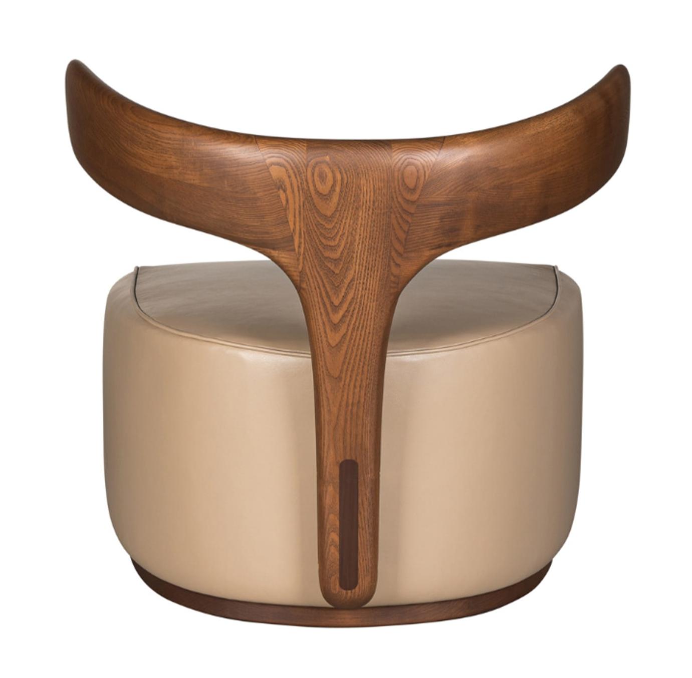 Moby Dick Beige Leather Armchair