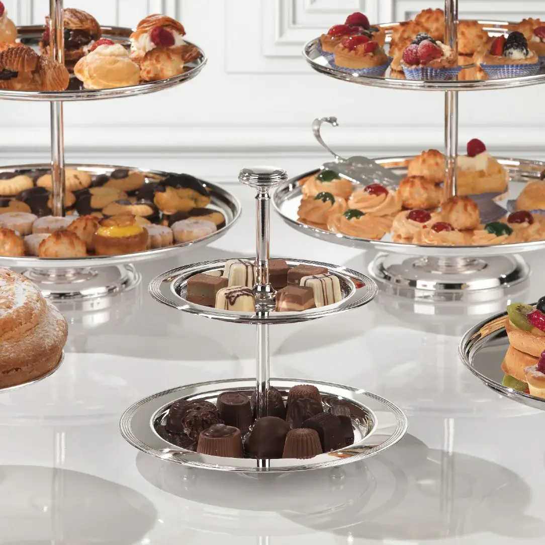Silver 2-Tier Fruit Stand