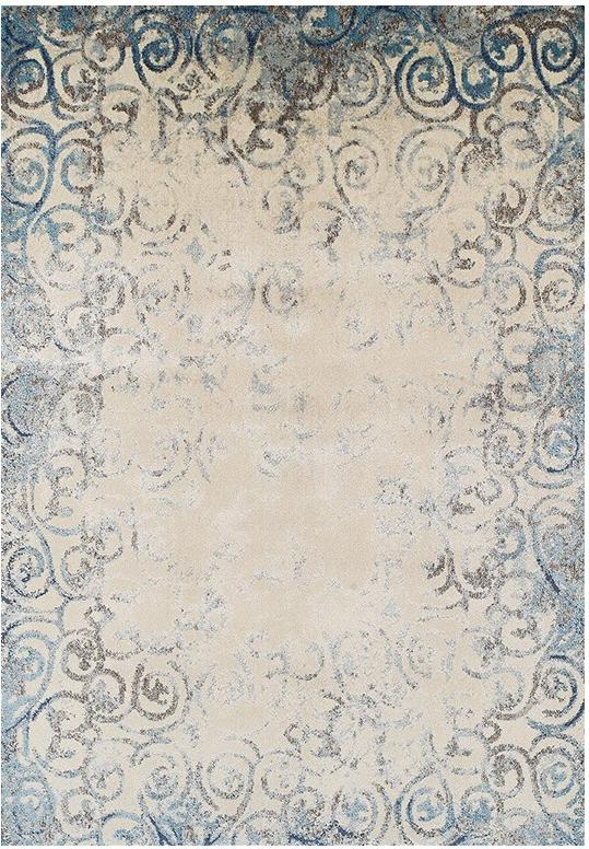 Antique Beige / Blue Rug ☞ Size: 200 x 285 cm