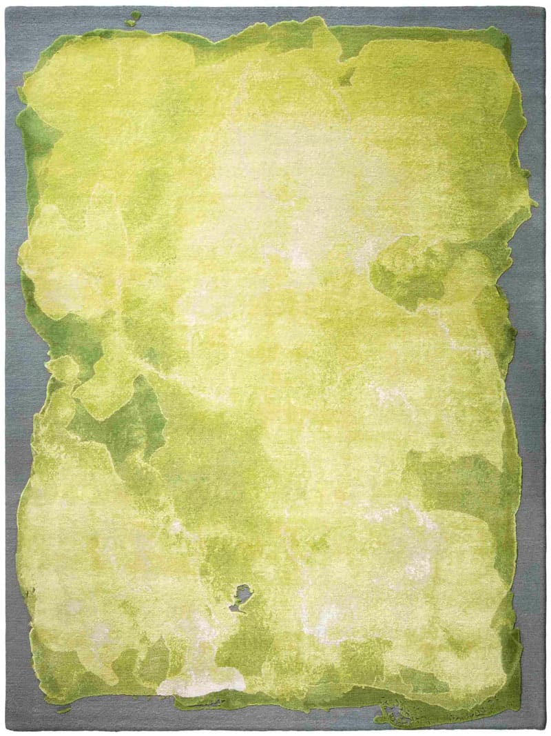 Mono Green / Yellow Luxury Hand-Knotted Rug