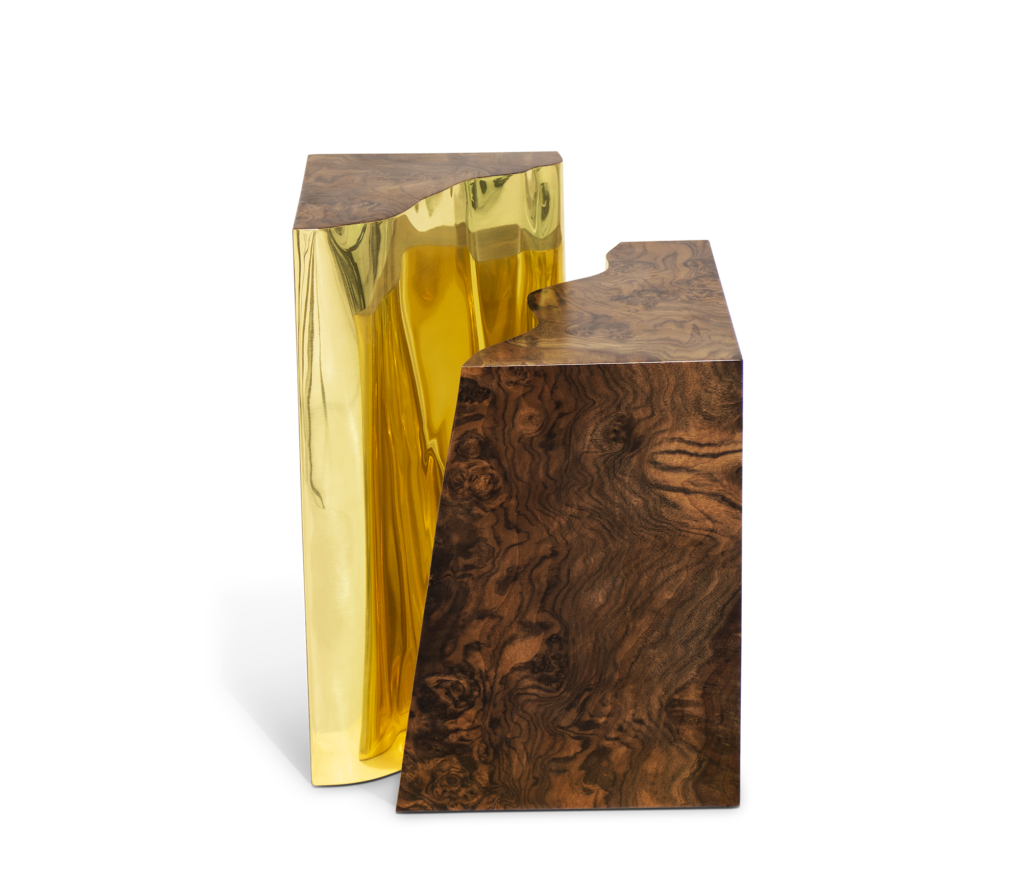 Fissure Walnut Wood Side Table