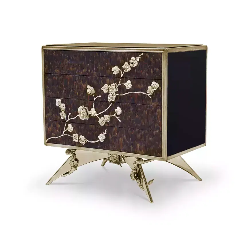 Mirage Purple Feather Bedside Table