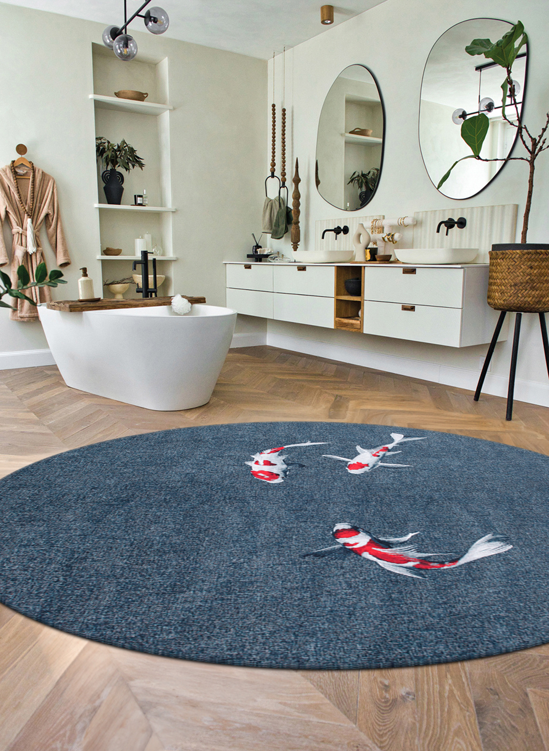 Japanese Pond 9390 Round Rug
