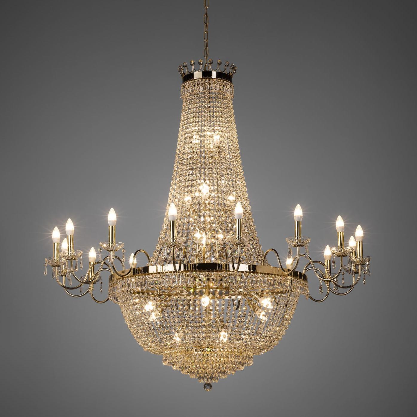 Luxury Crystal Chandelier in Soft Gold Finish