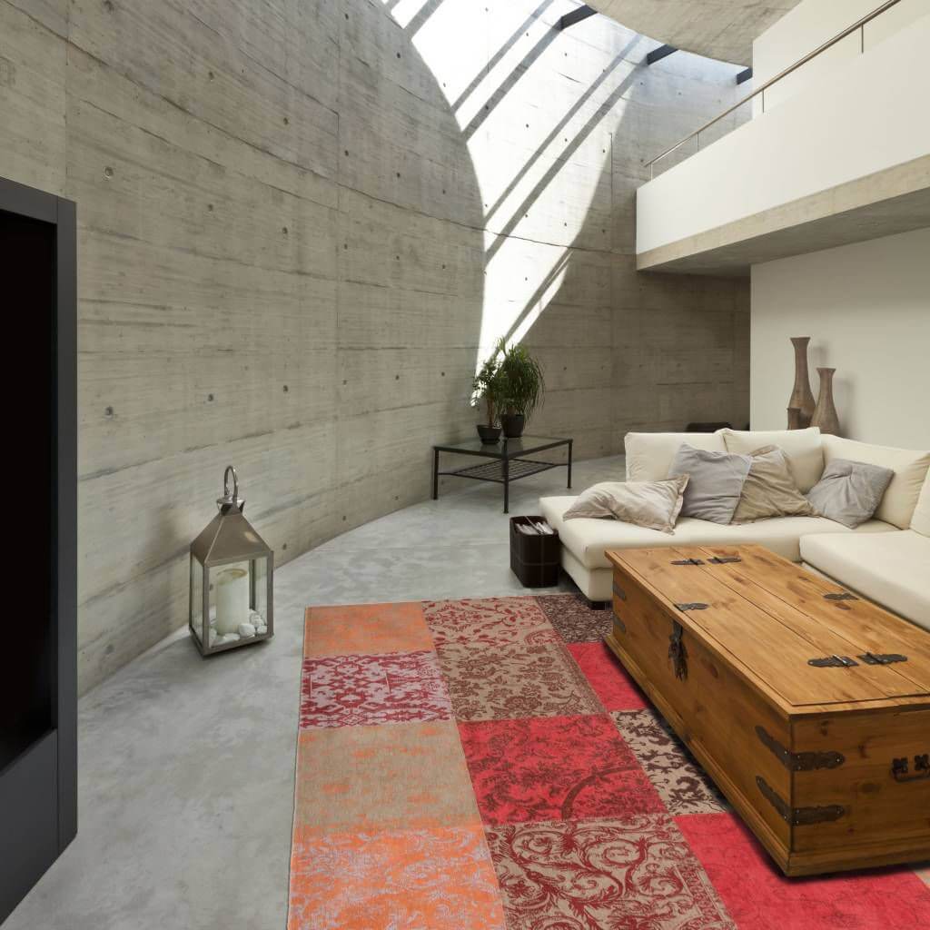 Patchwork Style Rug Multi Foliage