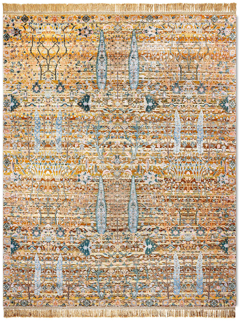 Pine Garden Gold Luxury Rug