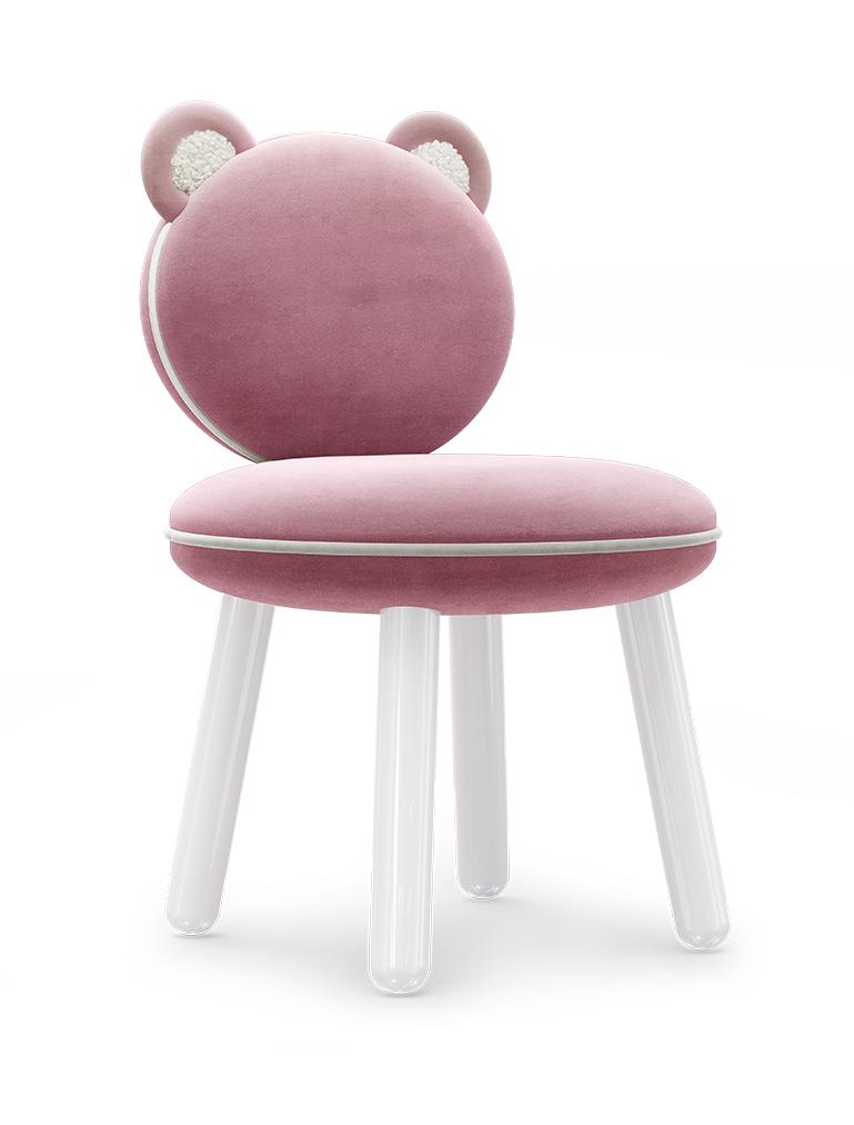 Fluffy Pink Bear Children's Chair