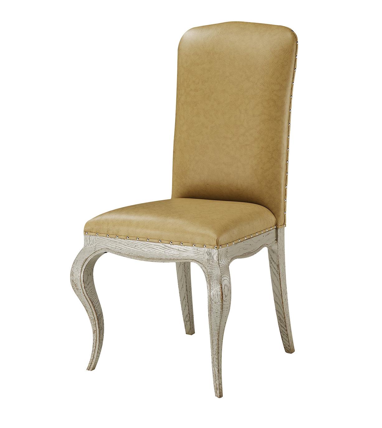Beige Leather Upholstered Chair