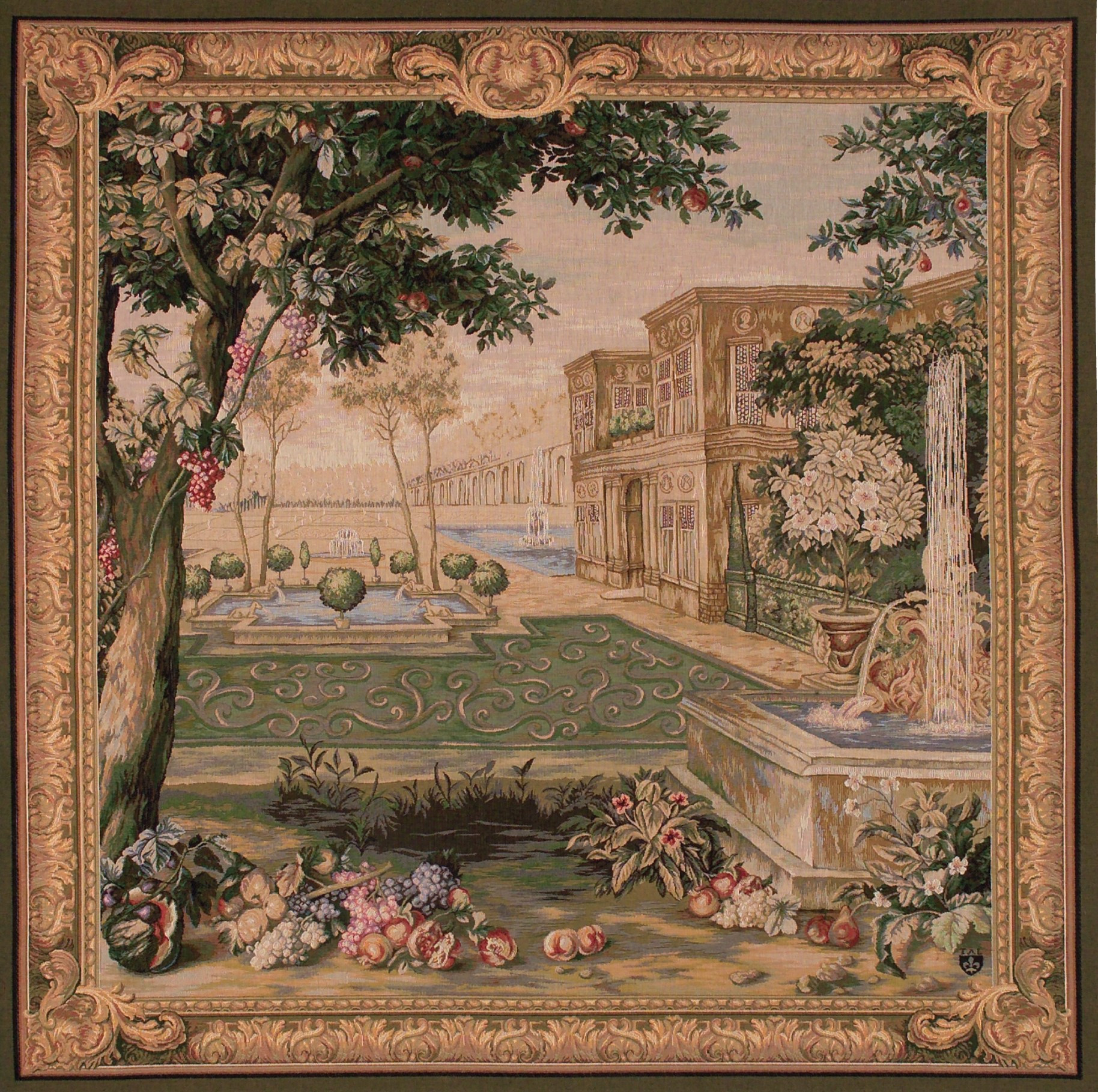 Verdure Fountain (Square) Tapestry