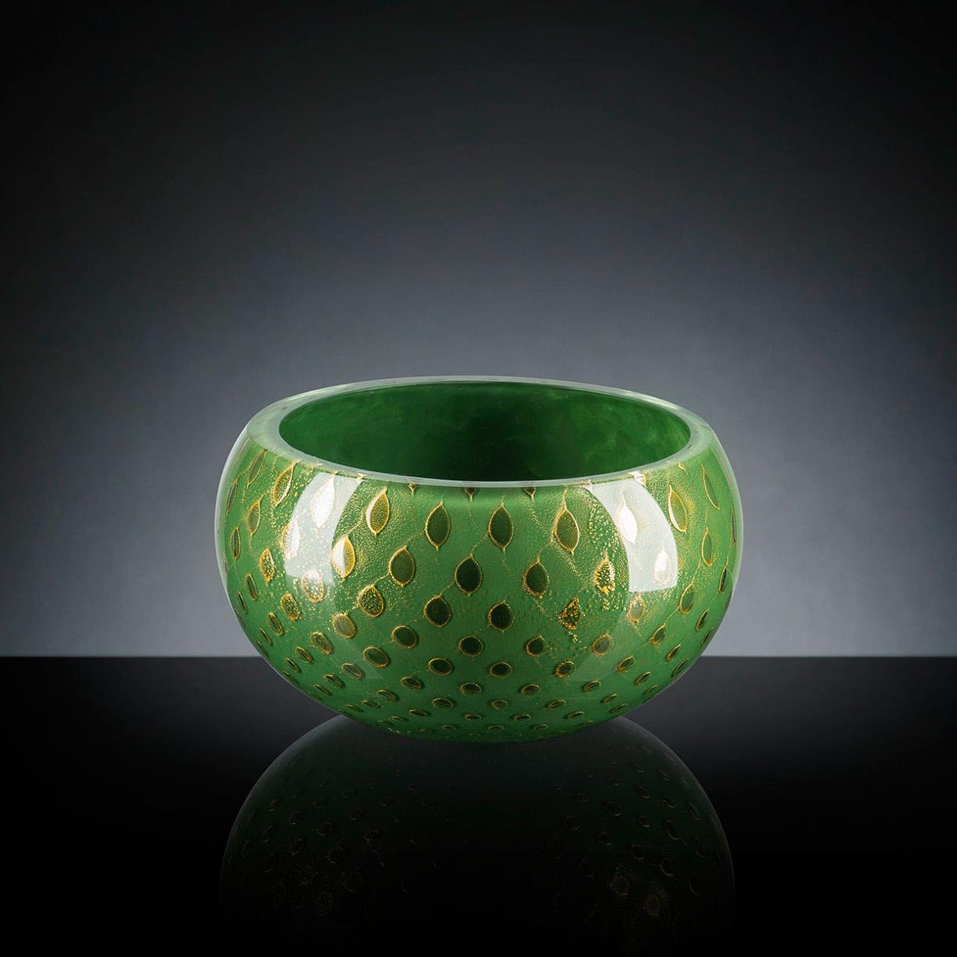 Mocenigo Dark Green Bowl with Gold