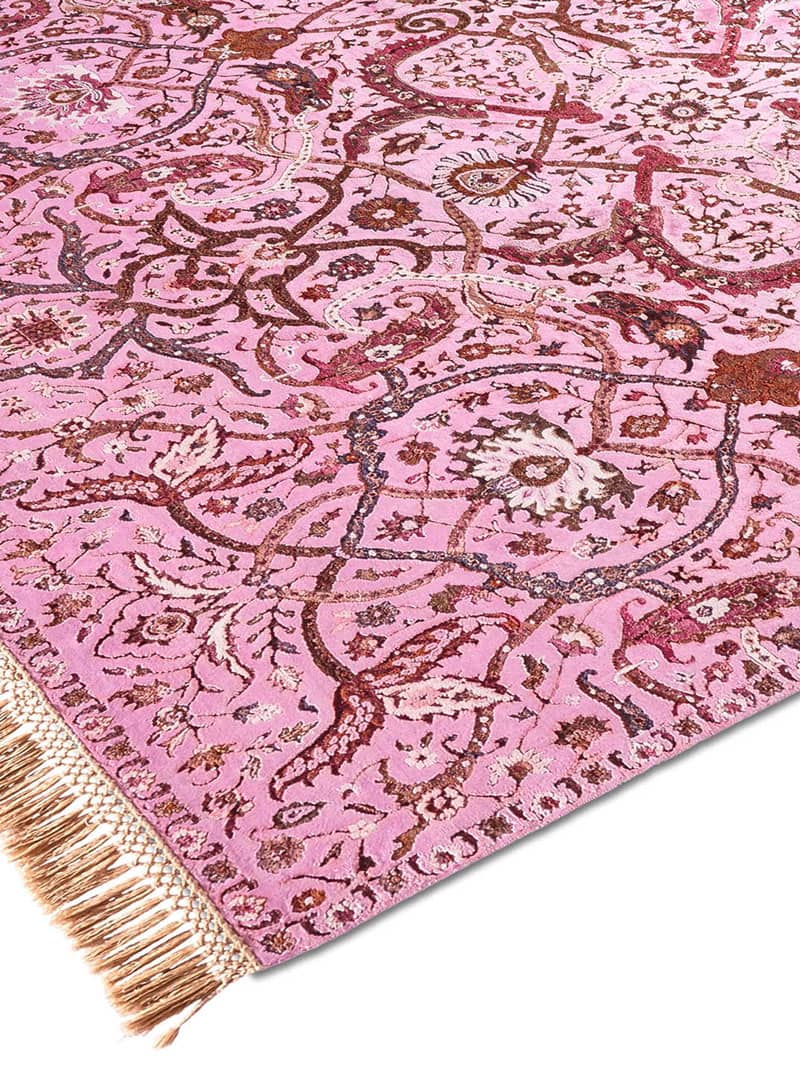 Heriz Pink Luxury Hand-Knotted Rug