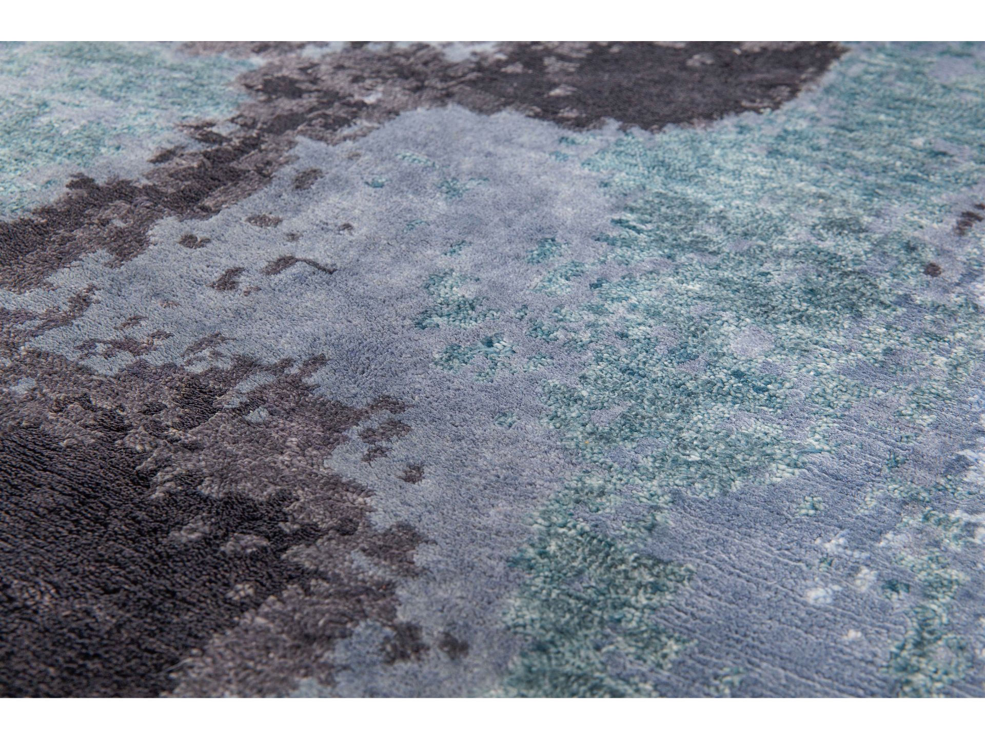 Hand-Knotted Abstract Blue Rug