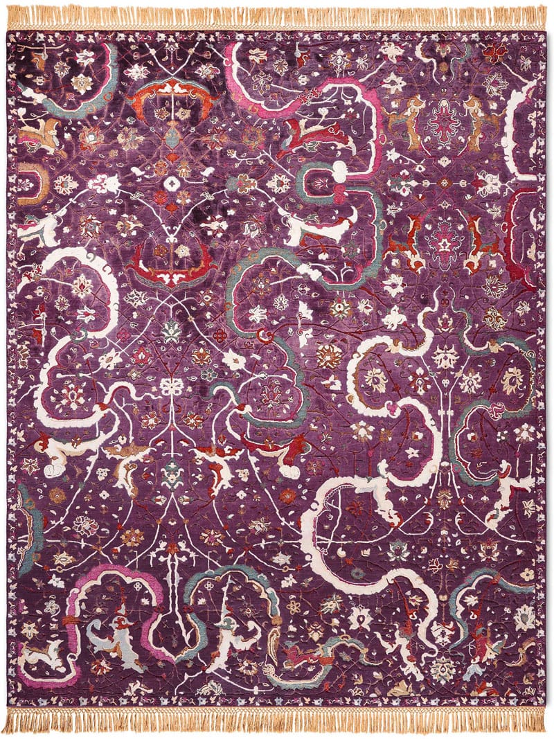 Tabriz Purple Luxury Rug