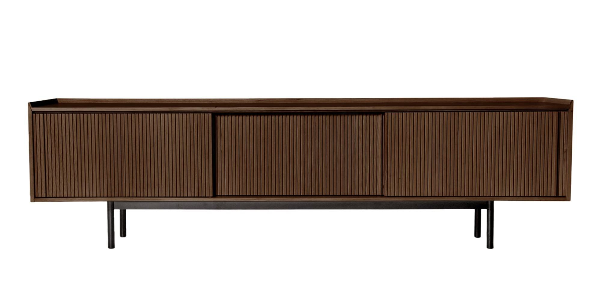 Sipario Luxury Brown 3-Doors Sideboard Crafted in Italy