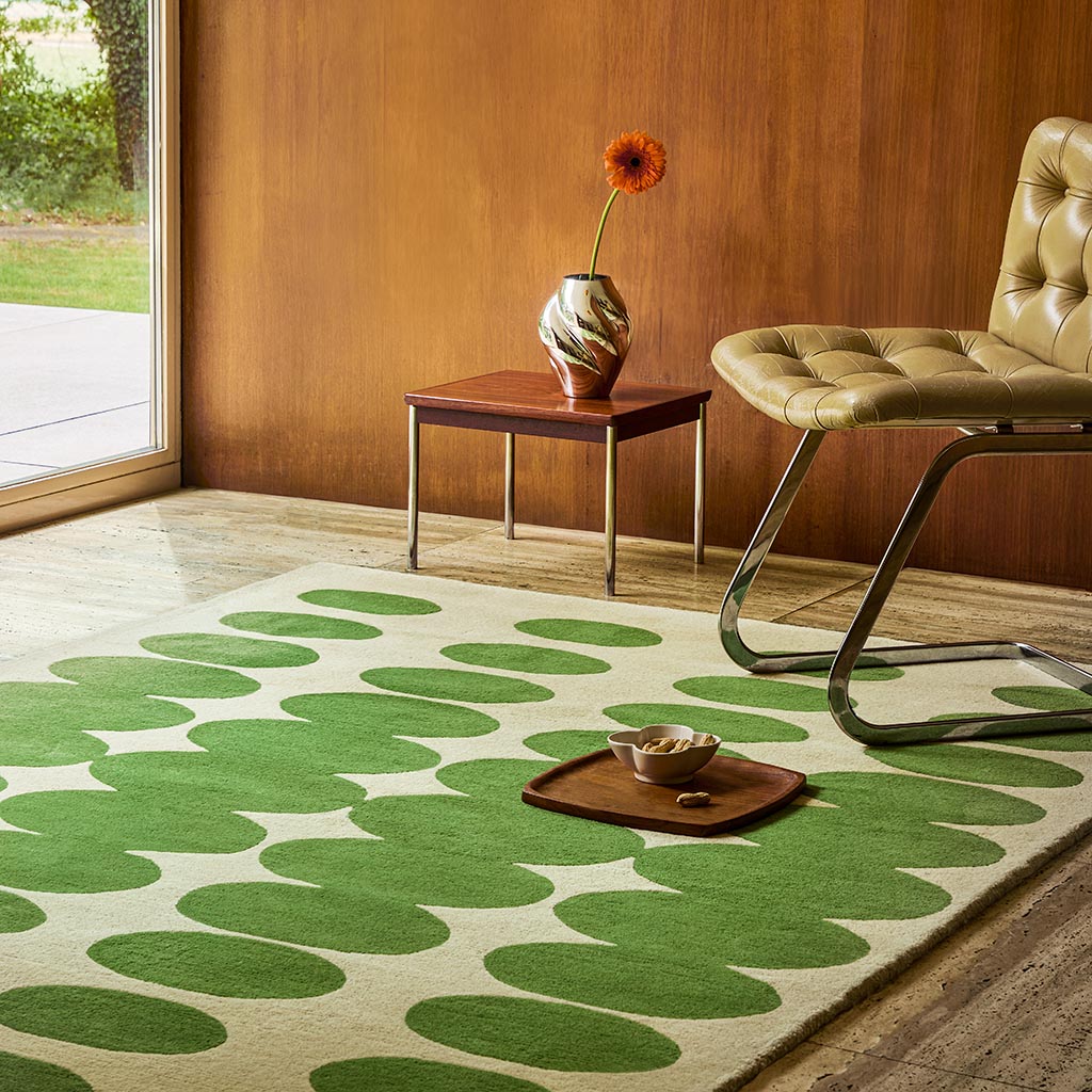 Optical Oval Green/Cream 157707 Rug | Size: 250 × 350 cm