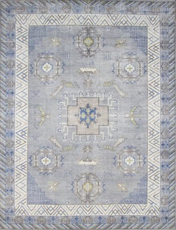 Khotan Hand-Knotted Wool Rug