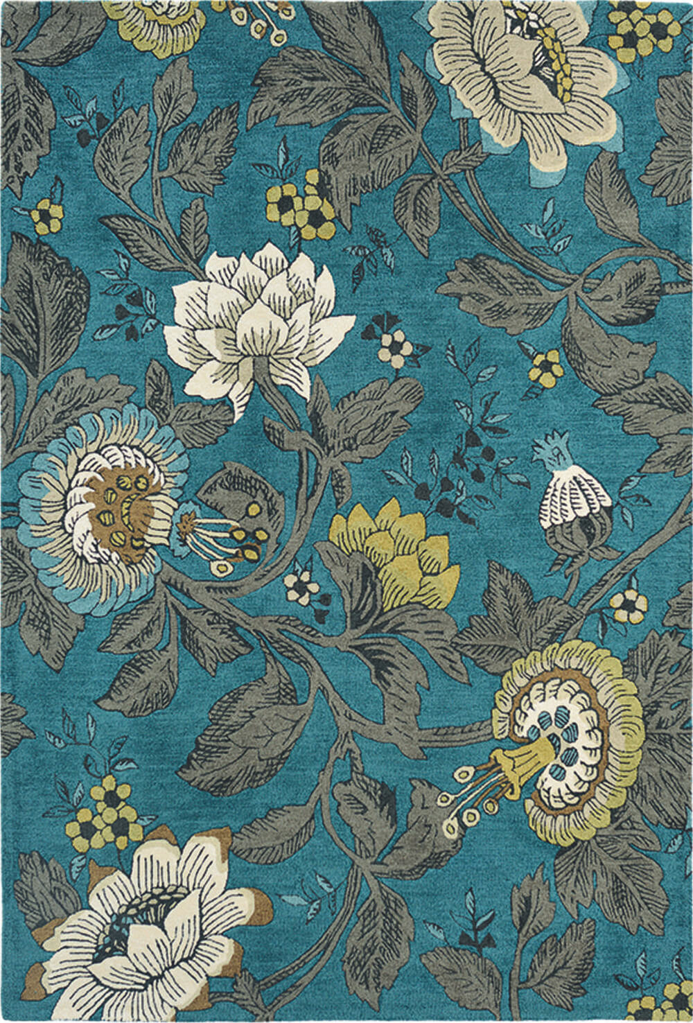 Passion Flower Teal 37117 Rug