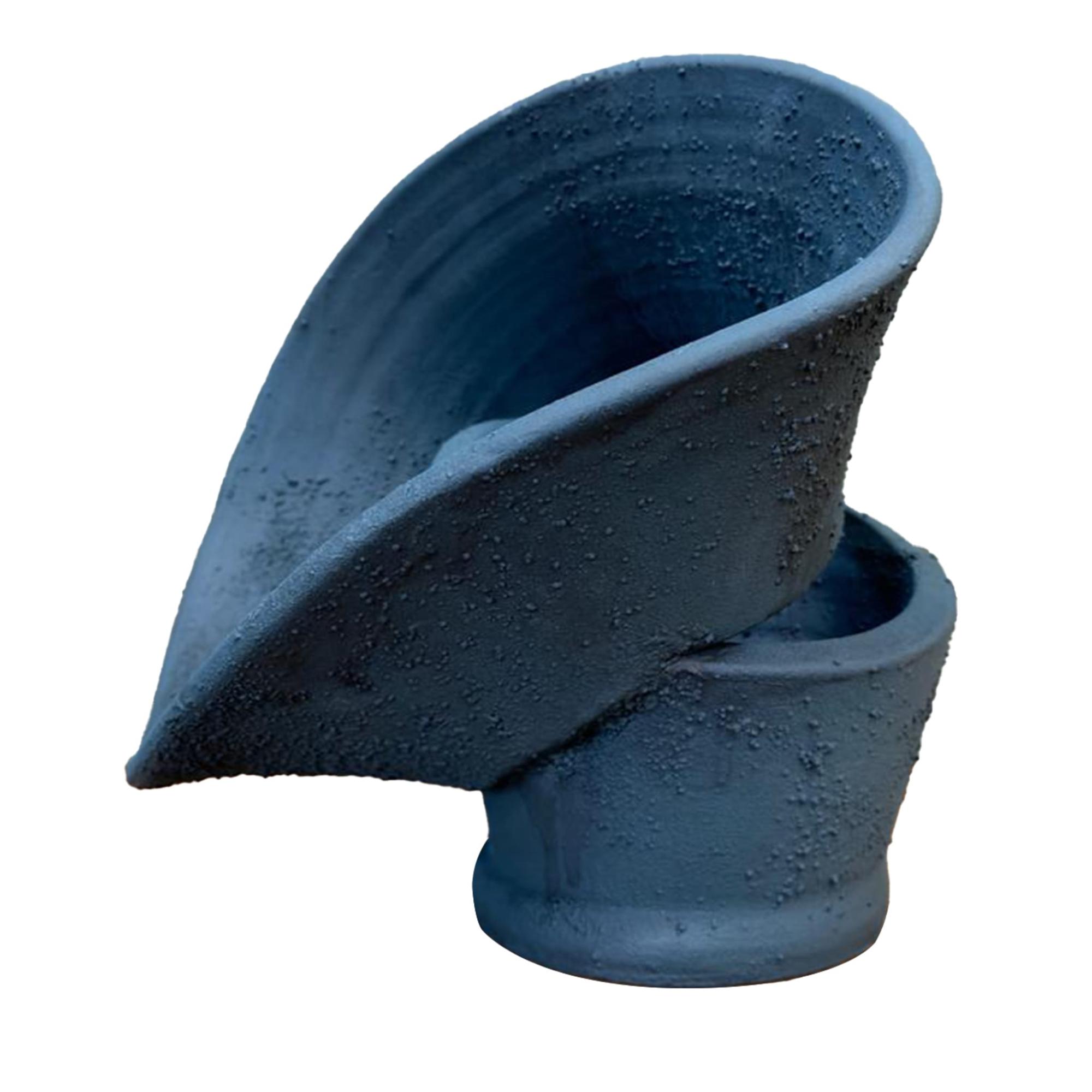Navy Blue Vase Handmade in Italy