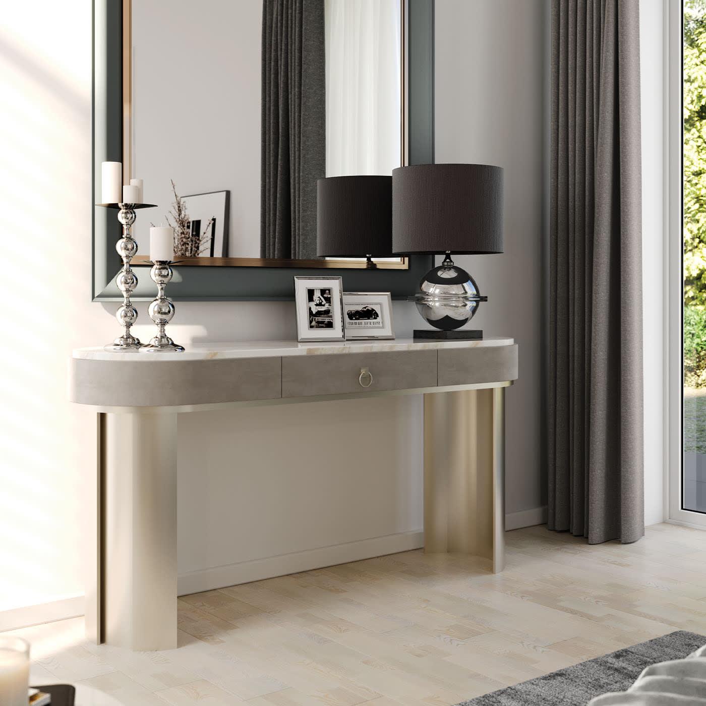 Romeo White/Beige Elegant Console