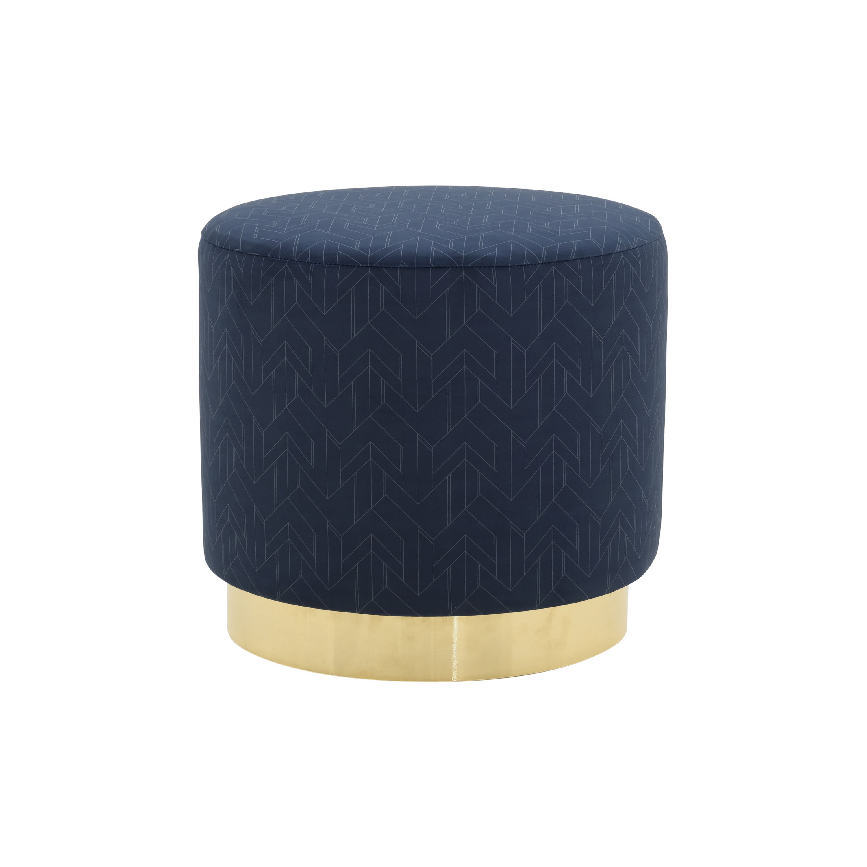 Sirio Blue Round Ottoman