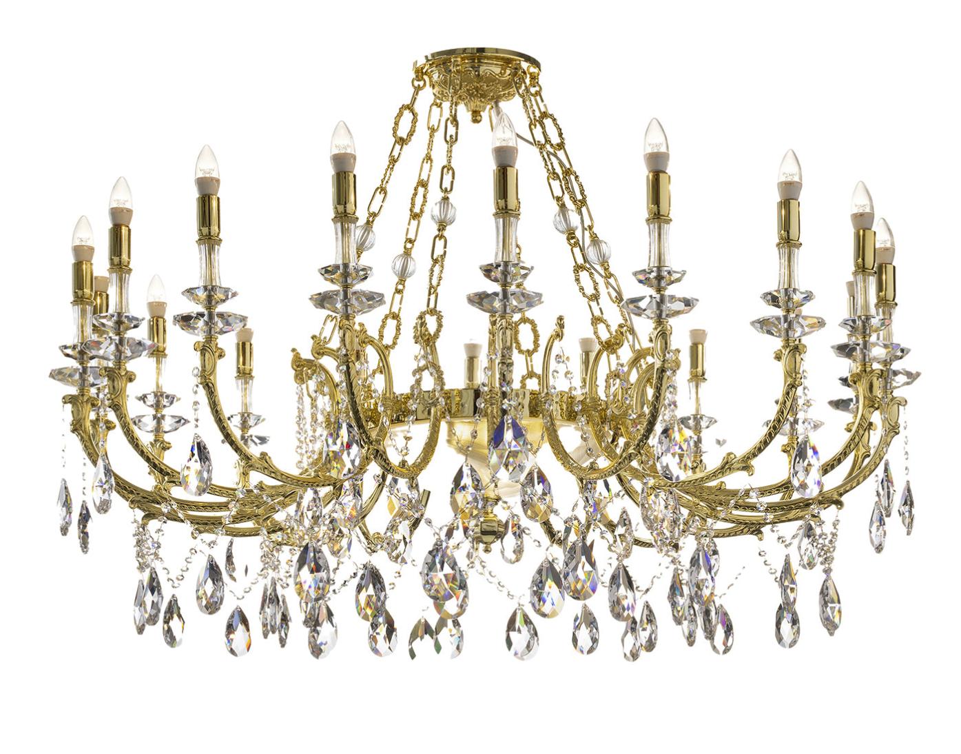 Classic Crystal Chandelier in Gold Finish