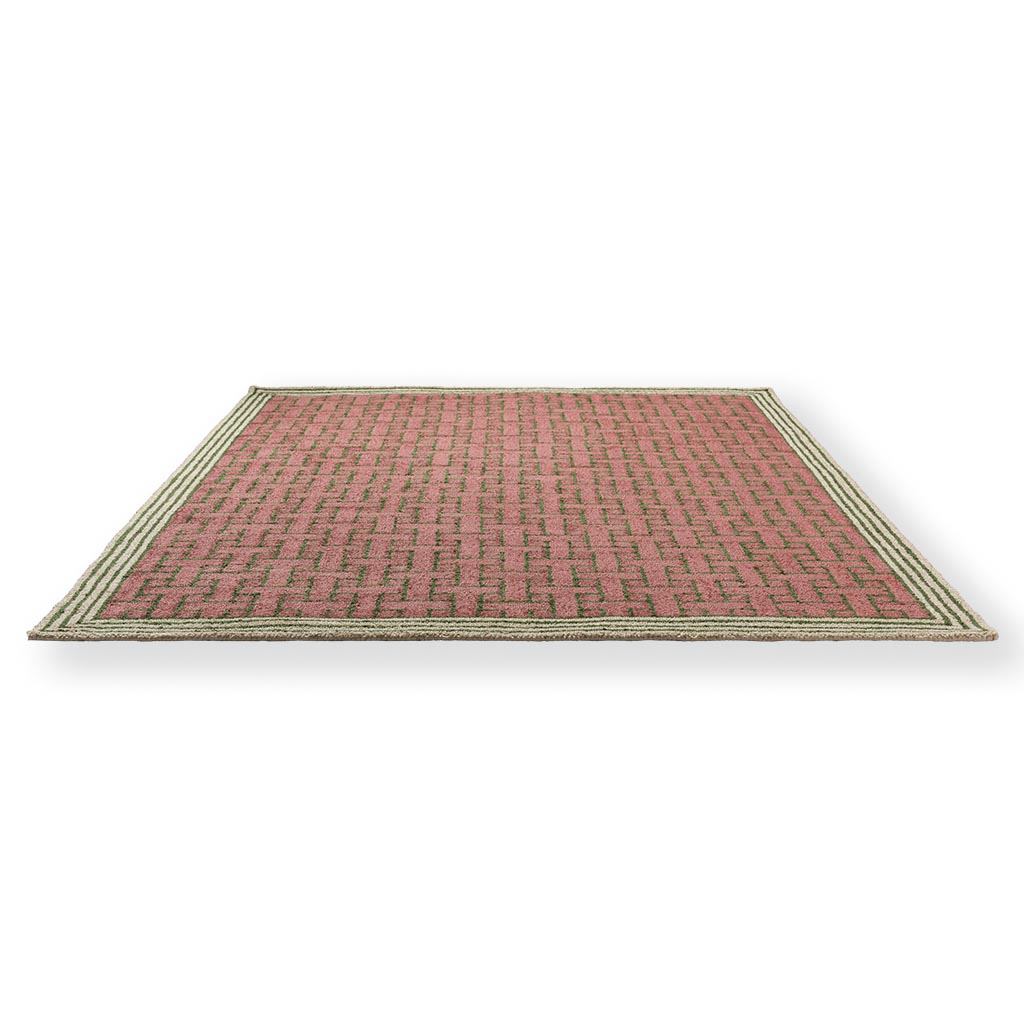 Monogram Pink Outdoor Rug