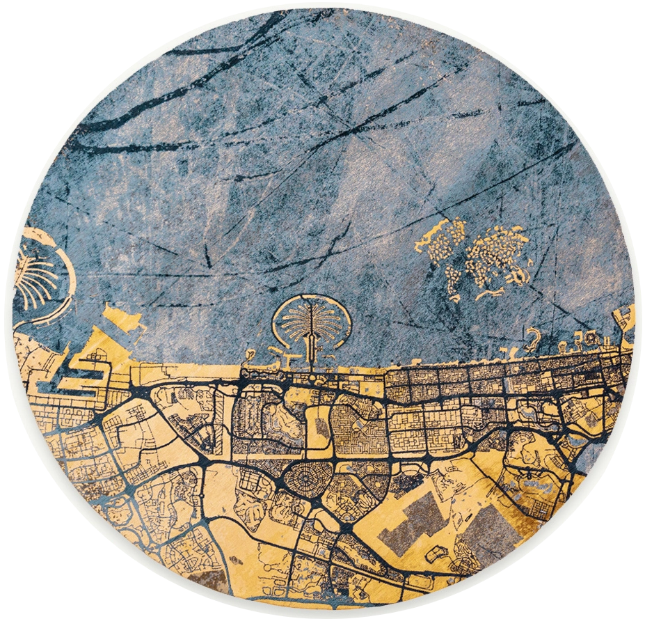 Gold Sea 9698 Round Rug