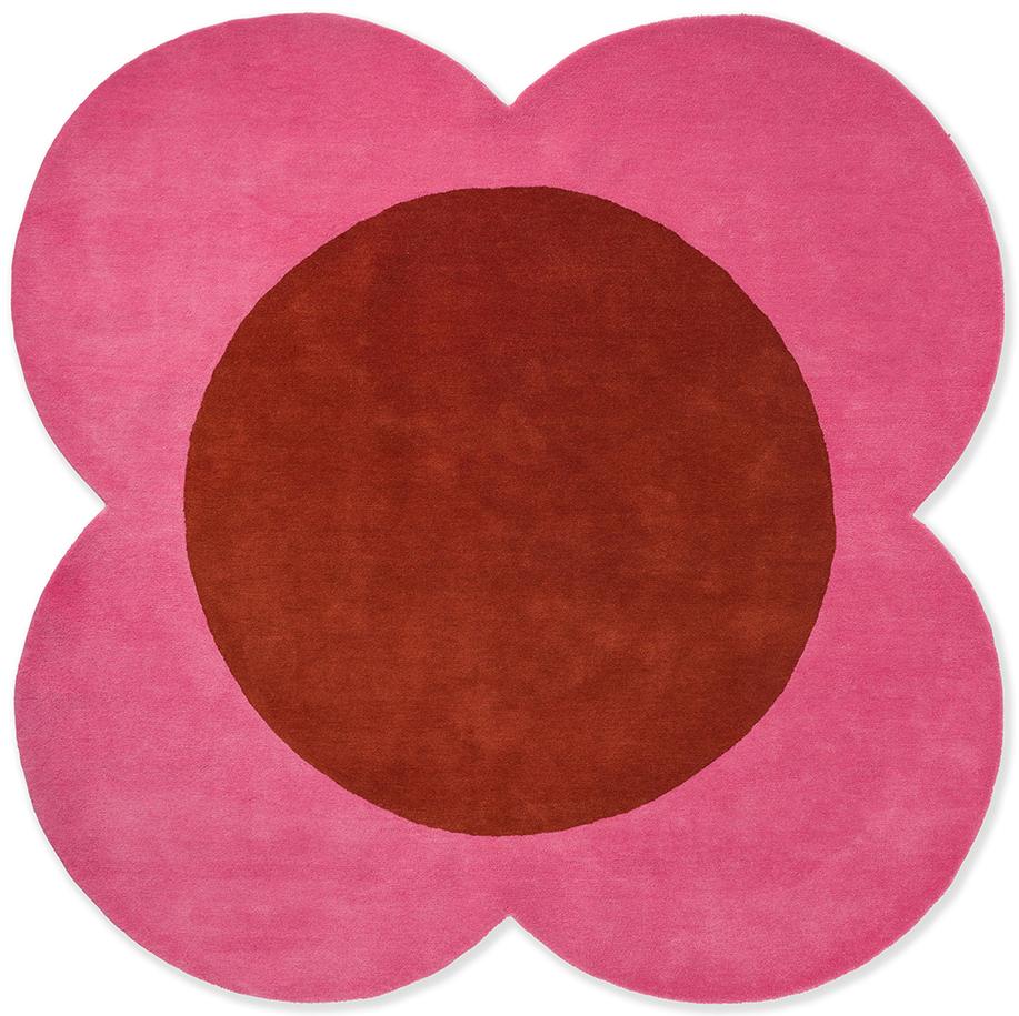 Flower Spot Pink/Red 158400 Designer Wool Rug ☞ Size: Ø 200 cm