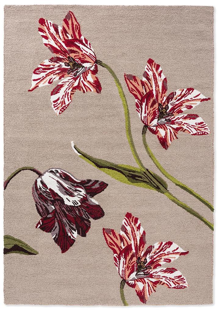 Botanical Tulip Beige/Red Outdoor Rug