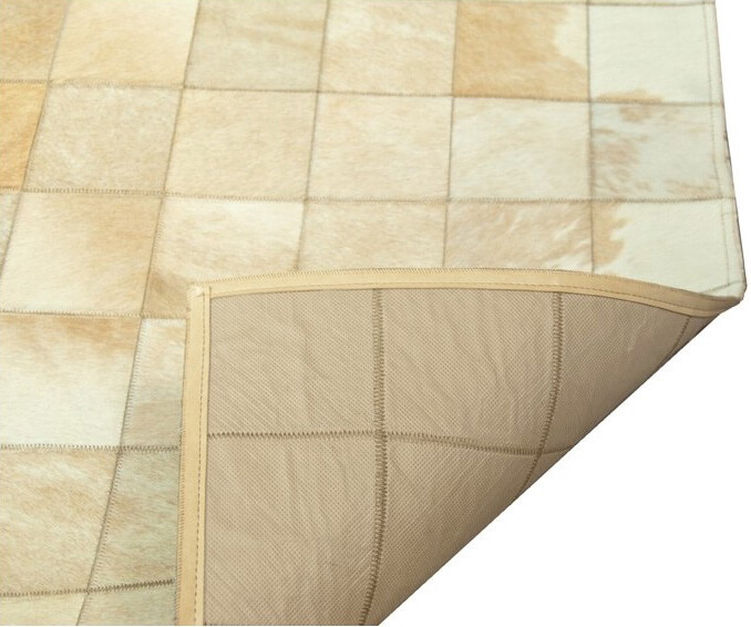 Mosaic Beige Cowhide Rug