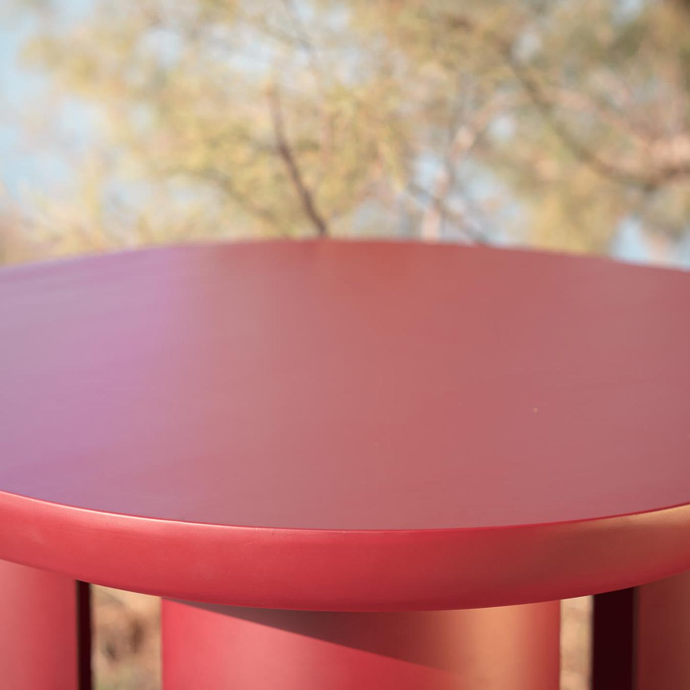 Red Wooden Dining Table