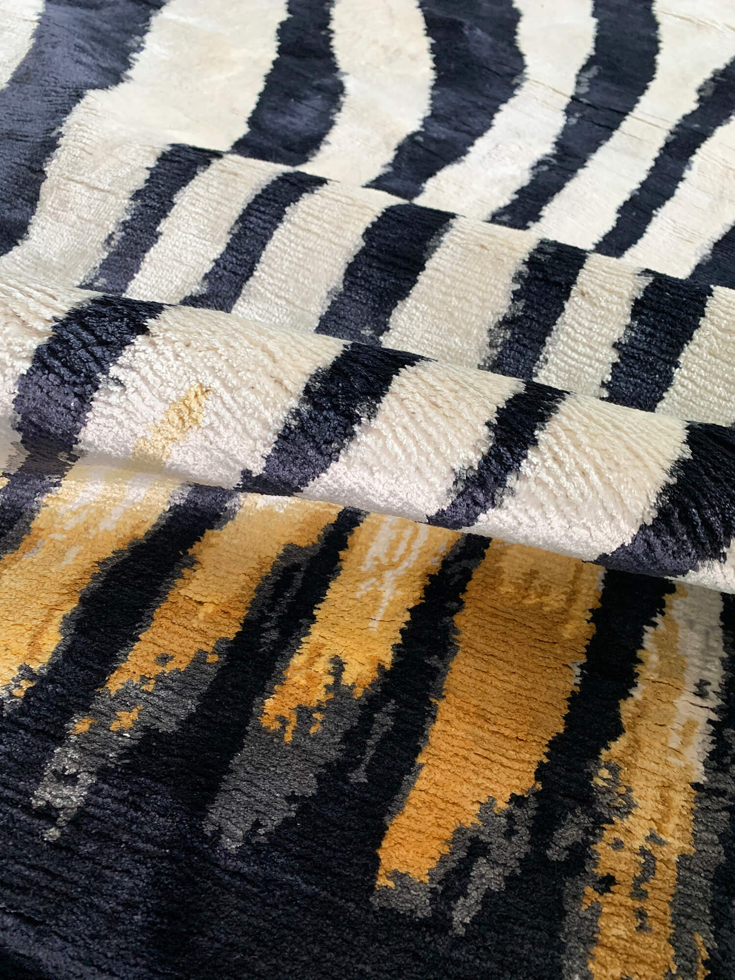 Zebra Hand-Knotted Rug