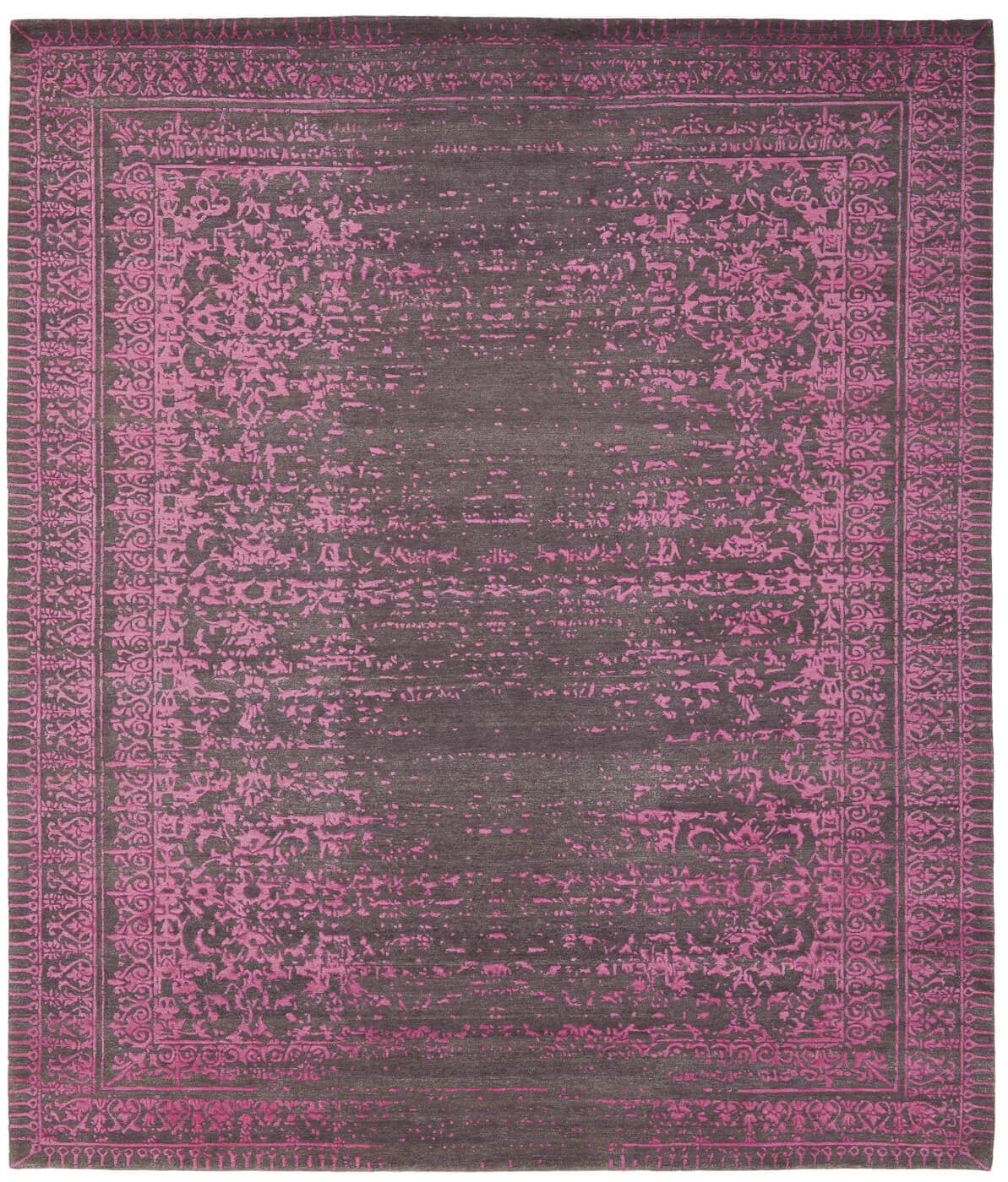 Ferrara Stomped Reverse Grey Pink Rug