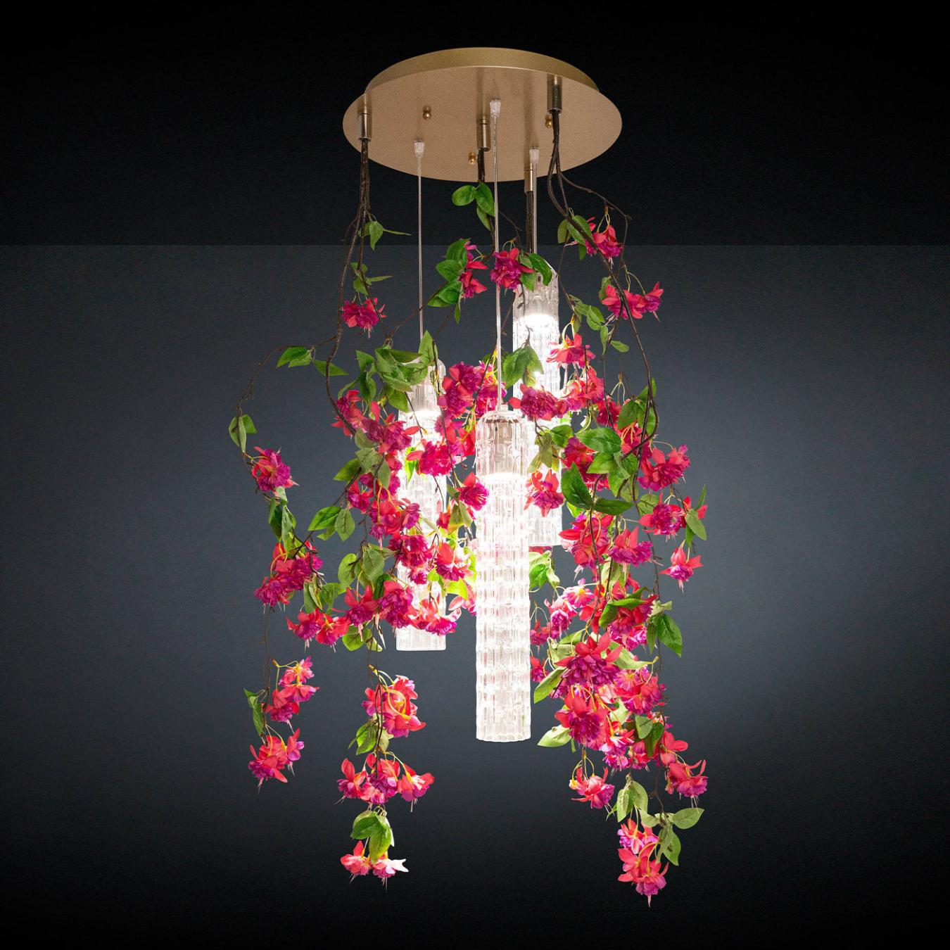 Pink Cascade Small Chandelier