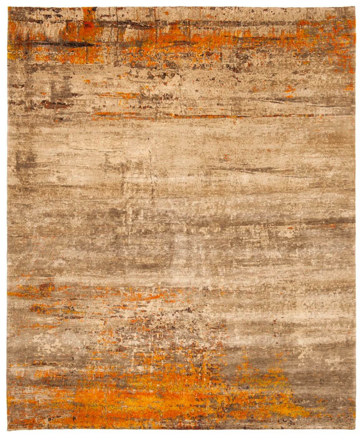 Artwork 19 Orange Grey Rug