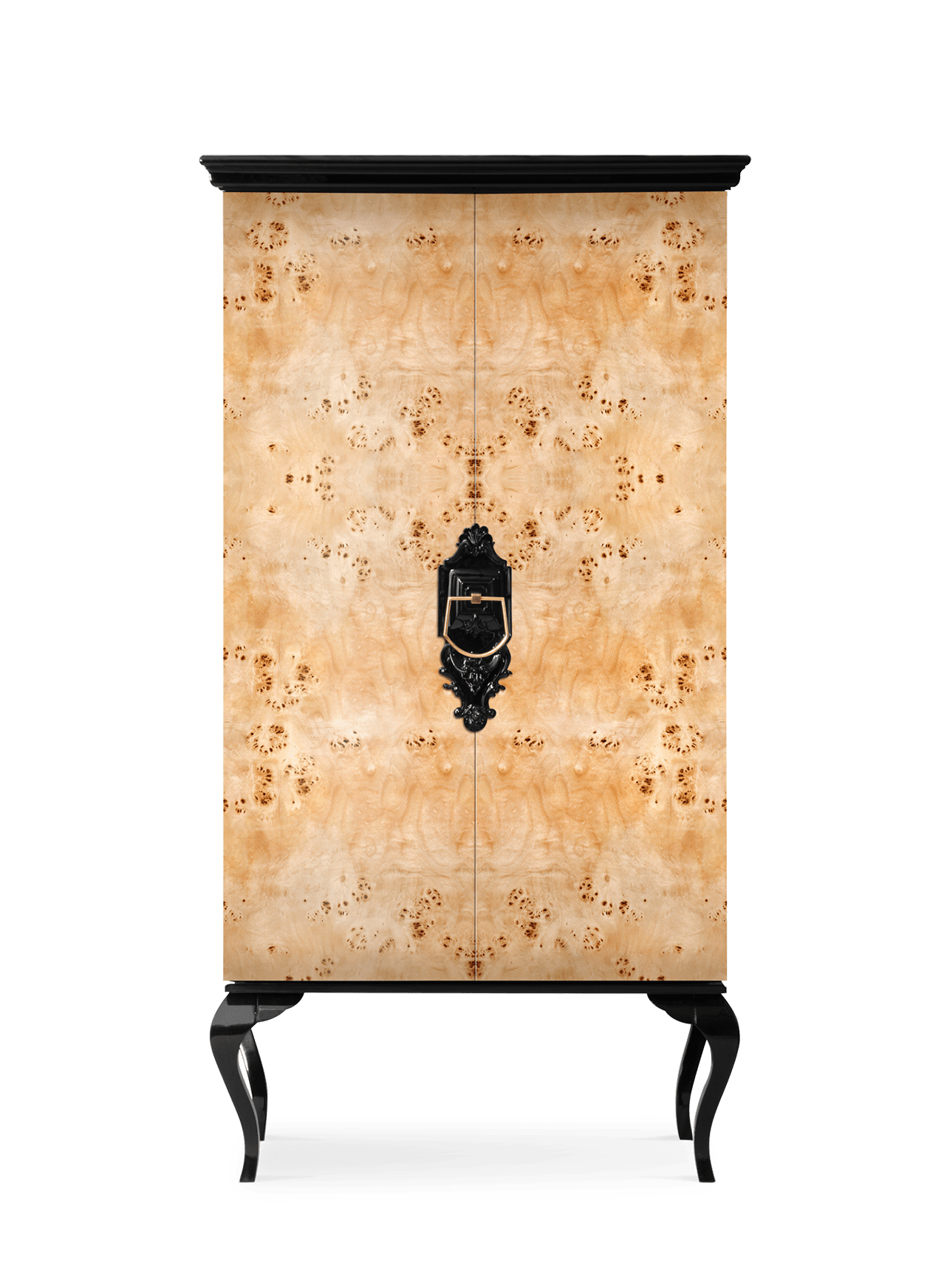 Louvre Poplar Wood Display Cabinet