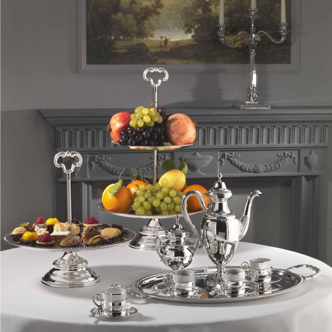 2-Tier Silver Pastry Stand