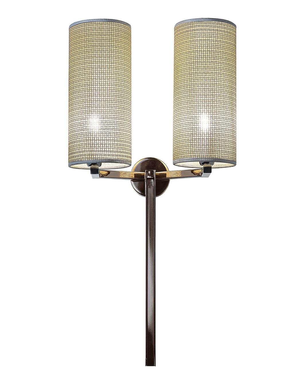Black Nickel Spider Wall Lamp with Fabric Shade