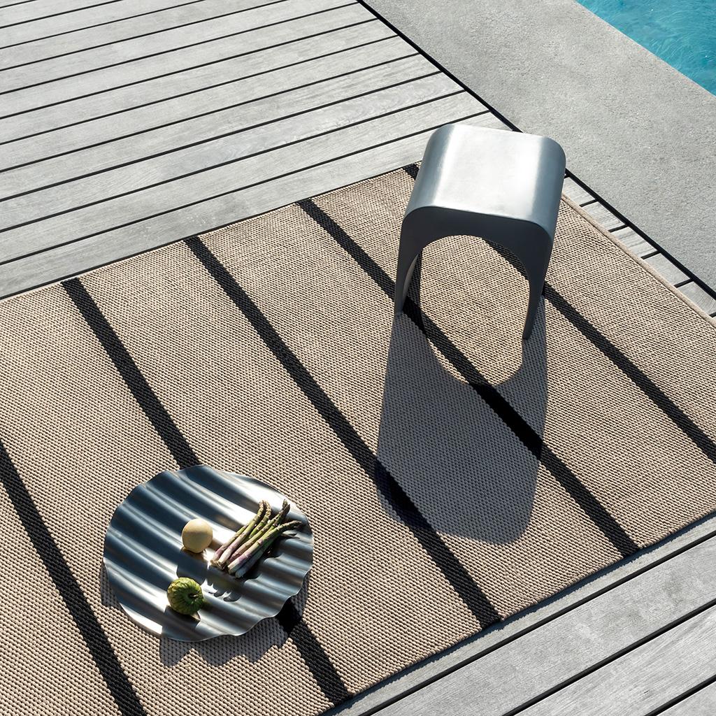 Deck Charcoal Black Outdoor Rug