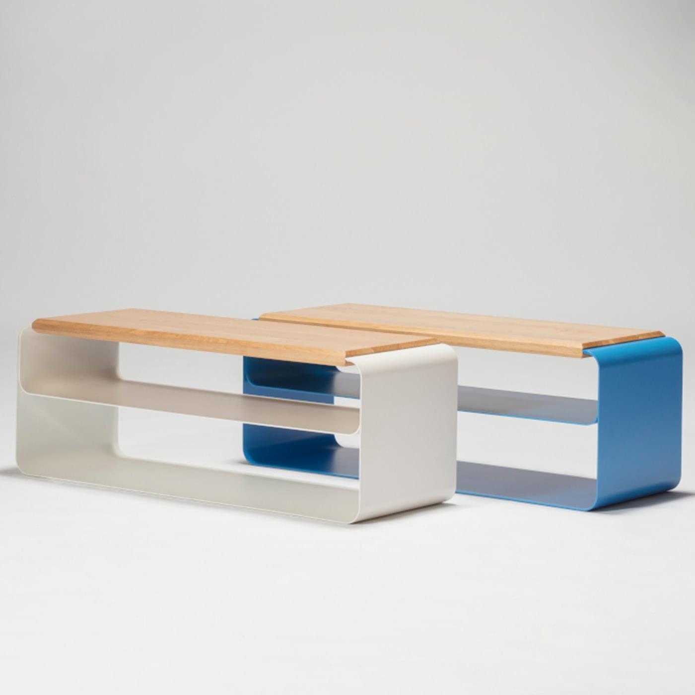 Wood &amp; Steel Frame Bench - 1