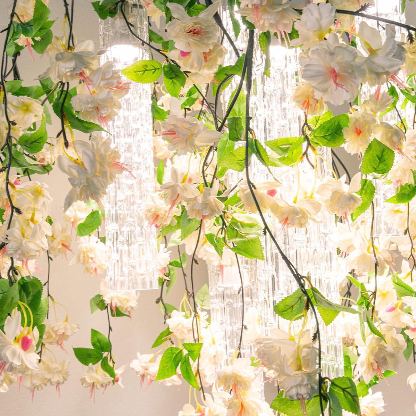 White Cascade Square Chandelier