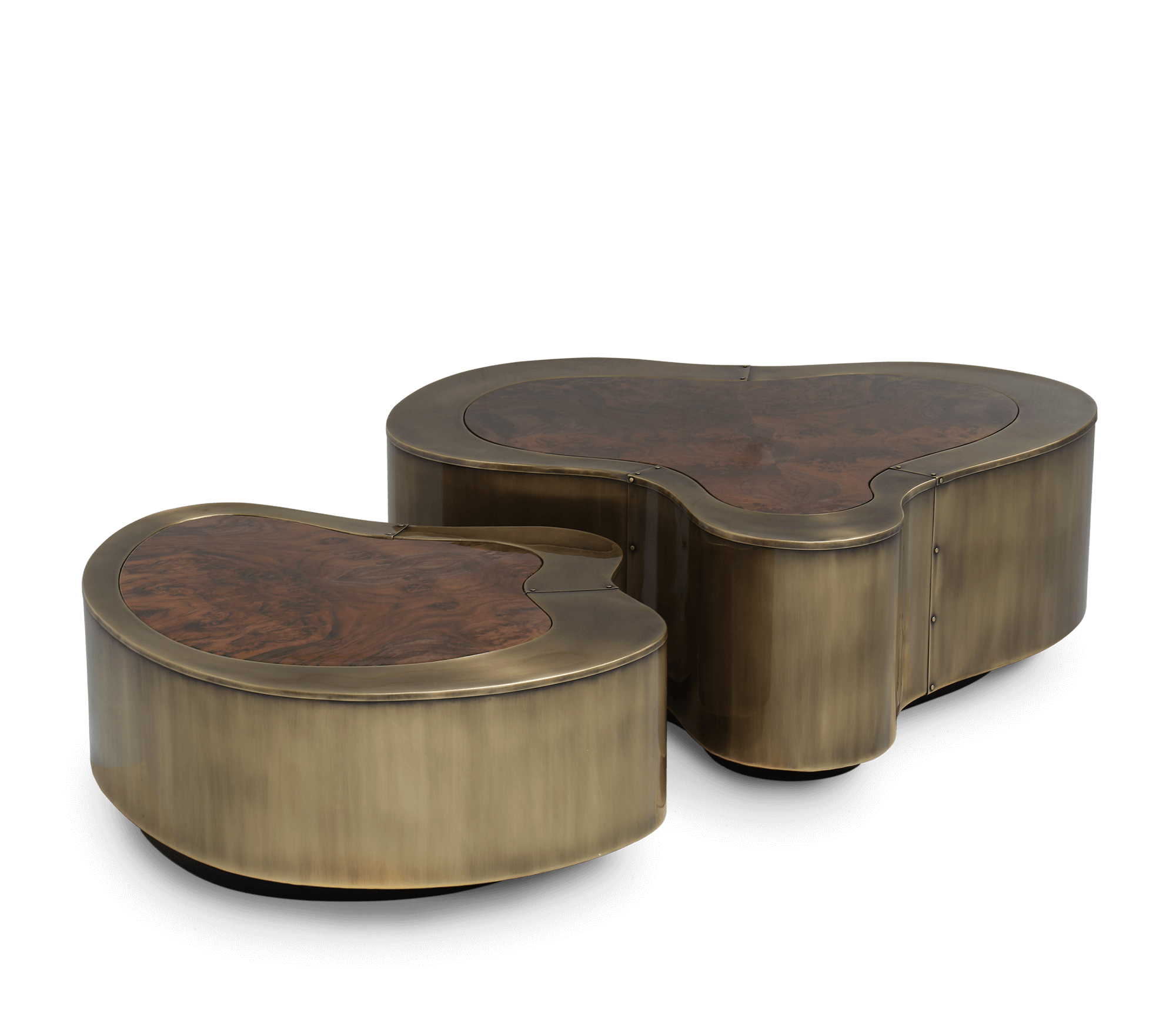 Crest Patina & Walnut Coffee Table Set