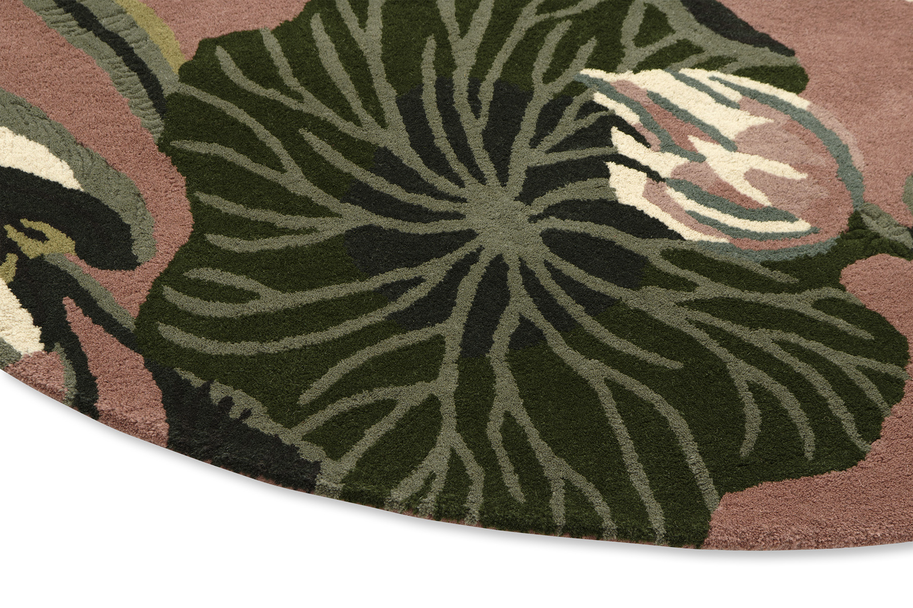 Waterlily Dusty Rose 38602 Circle Rug