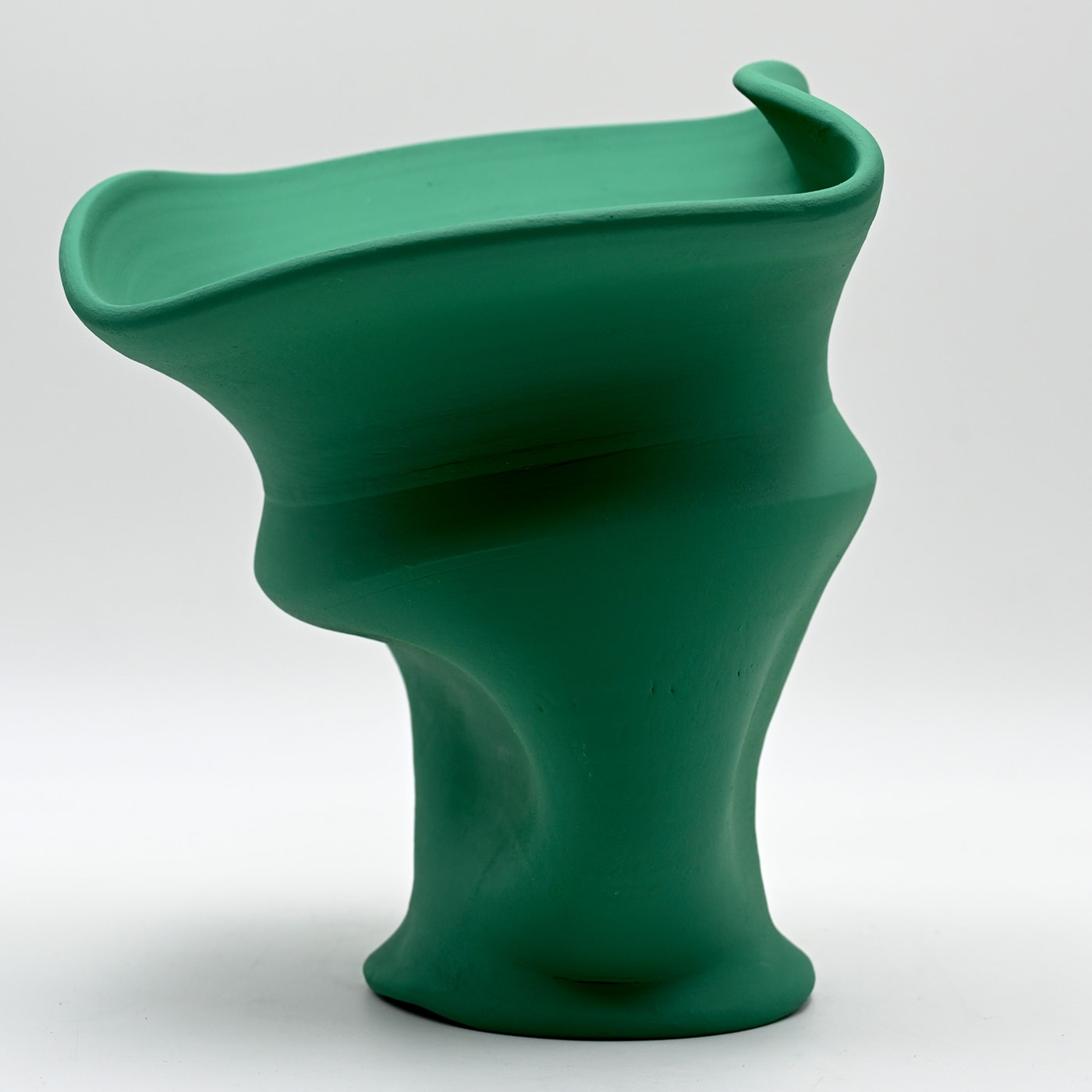 Green Artisan Sculpted Vase