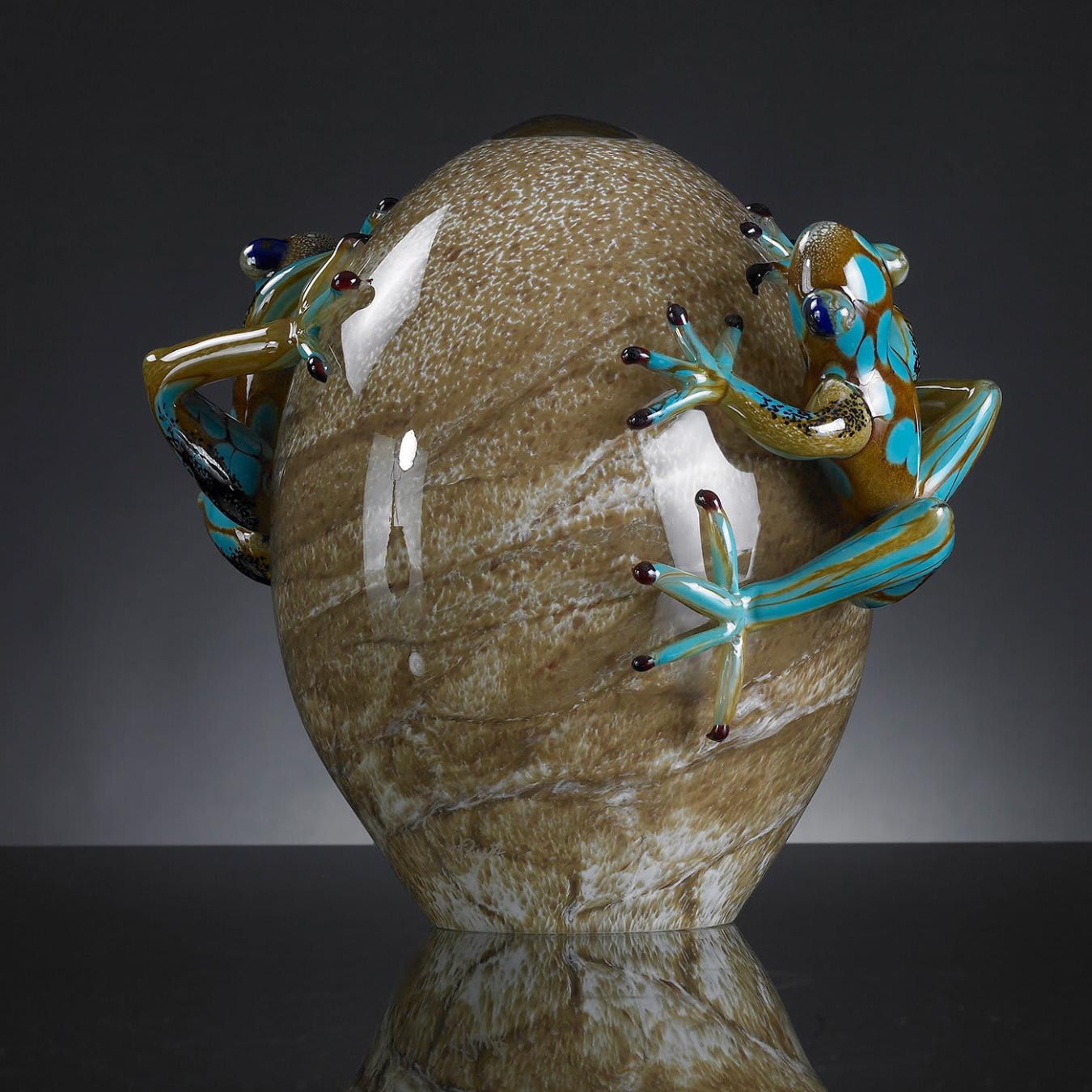 Glass Egg with Frog Motif