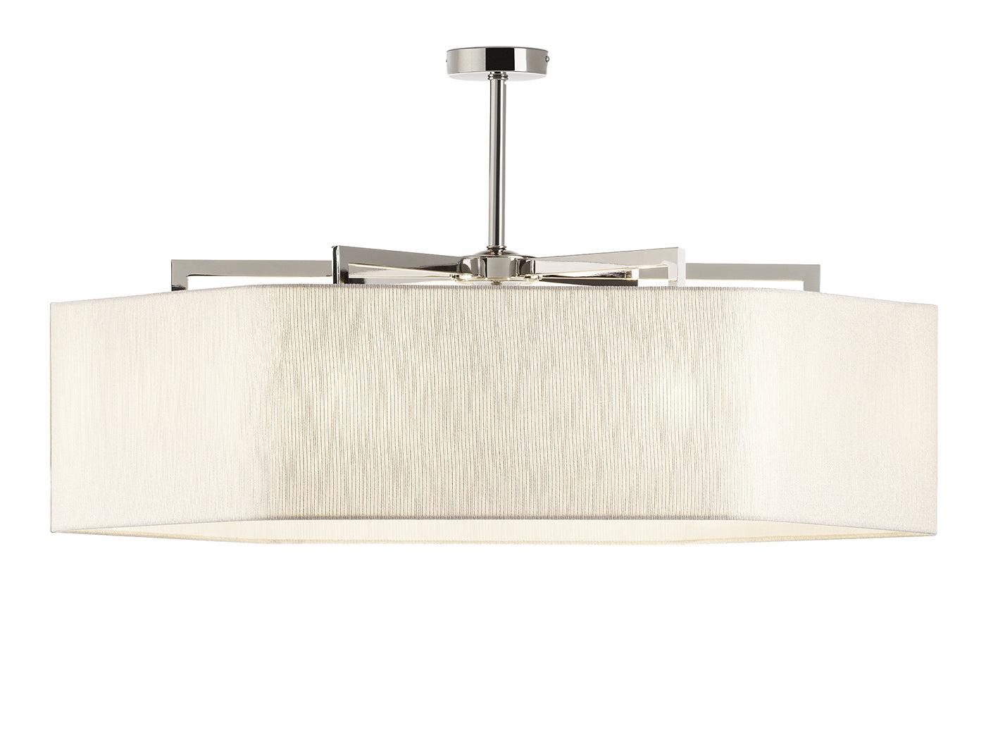 Polished Nickel Hexagonal Chandelier