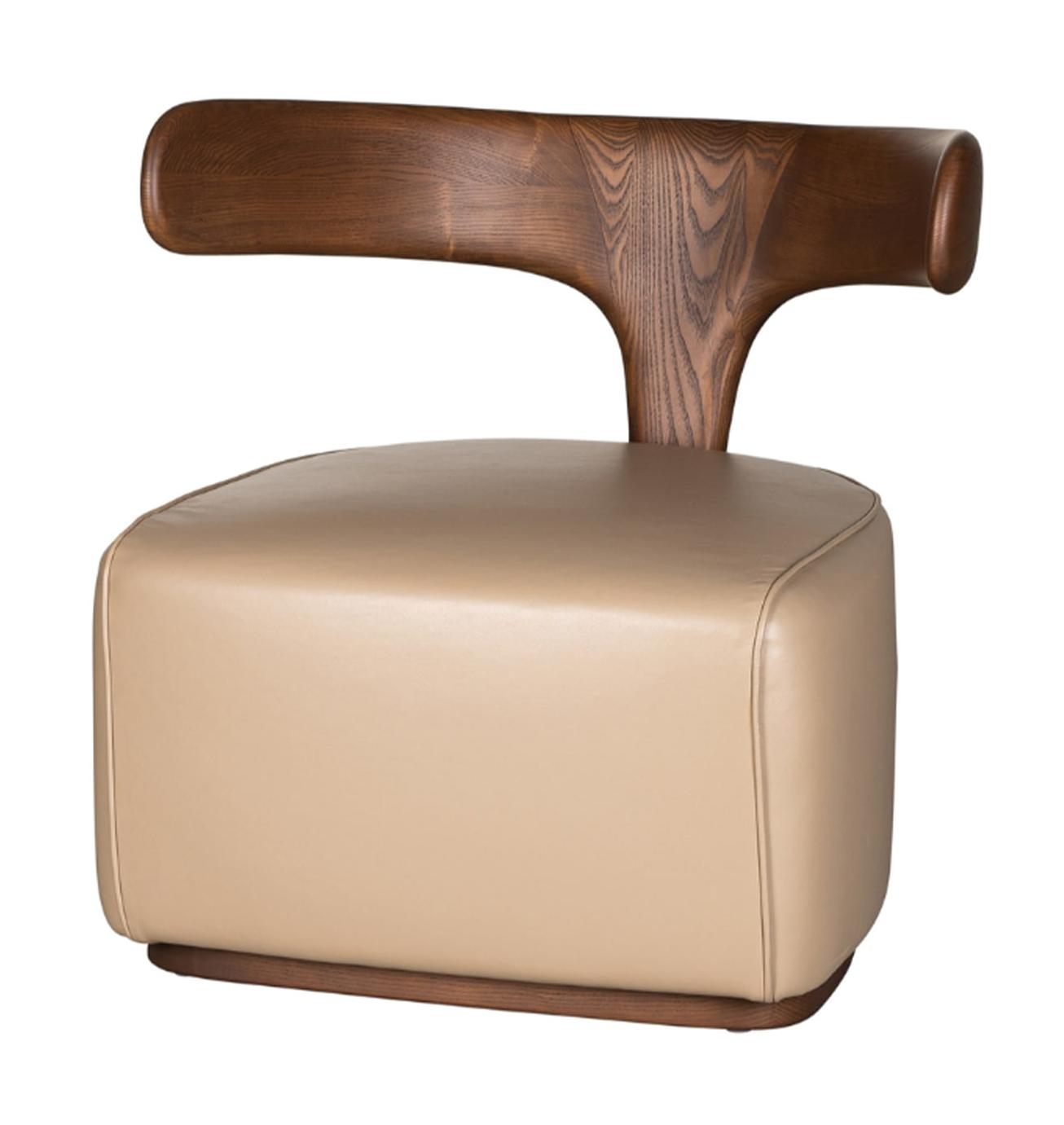 Moby Dick Beige Leather Armchair