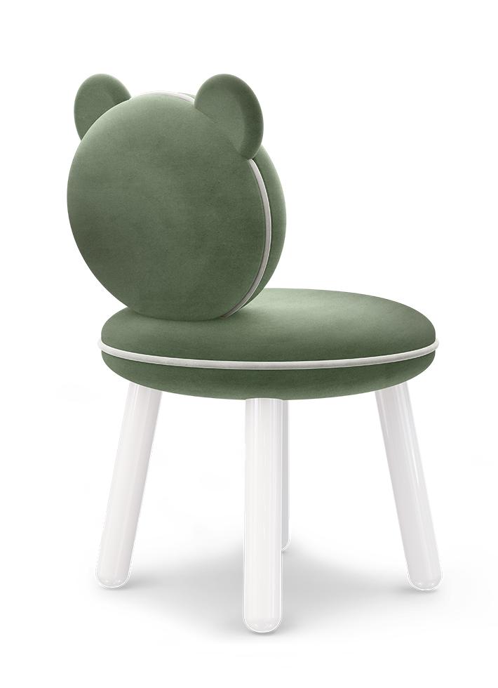 Fluffy Green Bear Children's Chair