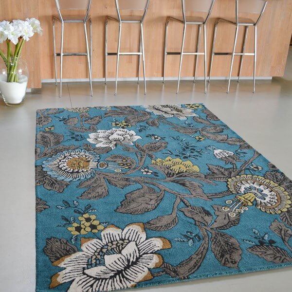 Passion Flower Teal 37117 Rug