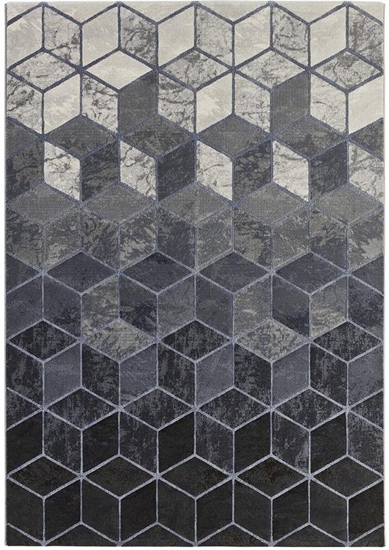 Geometric Grey Rug ☞ Size: 200 x 290 cm